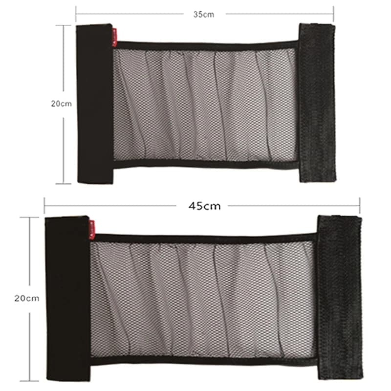 Filet de rangement pour siège arrière de voiture, filet à ficelle élastique, sac de rangement en maille universel, autocollant magique, organisateur de coffre de voiture, accessoires