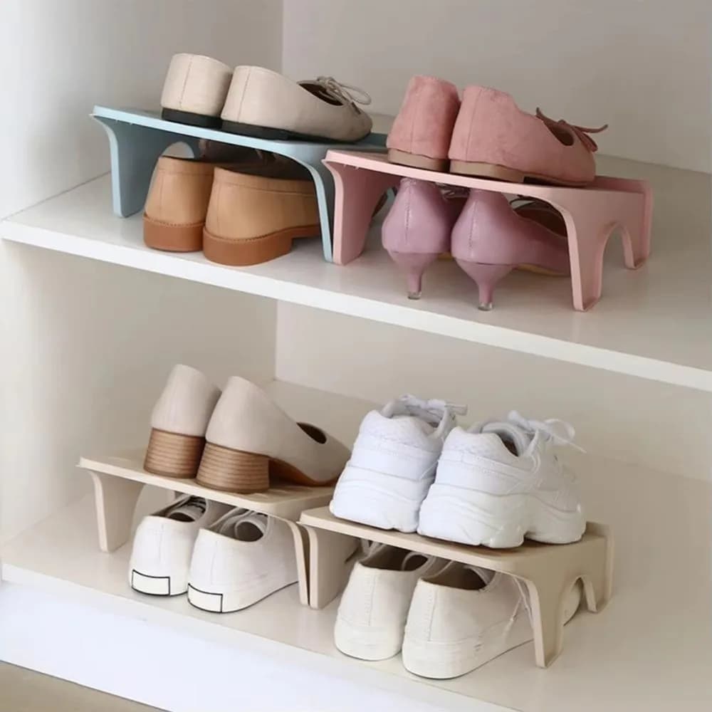 Nouveau gain de place porte-chaussures étagère multifonctionnelle rangement à domicile organisateur de chaussures Double étagère étagère à chaussures Organization domestique