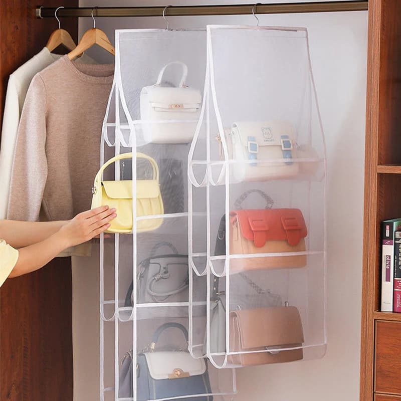 Sac de rangement transparent pour armoire, sac à main, Cisco, porte, mur, clair, divers, sac à chaussures, cintre, poudres, accessoires, articles