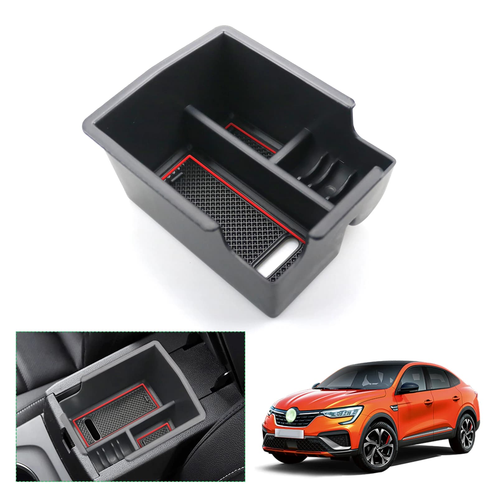 RUIYA pour Renault Arkana 2021 2022 2023 2024 2025 2026 Car Armrest Box Storage Central Control Container Auto Renault Arkana Accessories 2023