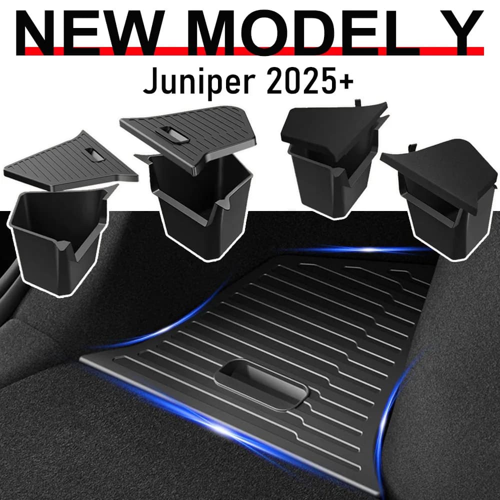 Bac de rangement de coffre pour Tesla modèle Y Juniper, organisateur de coffre arrière, coffre de rangement d'angle, paquets de rangement latéraux, accessoires, 2025 2026