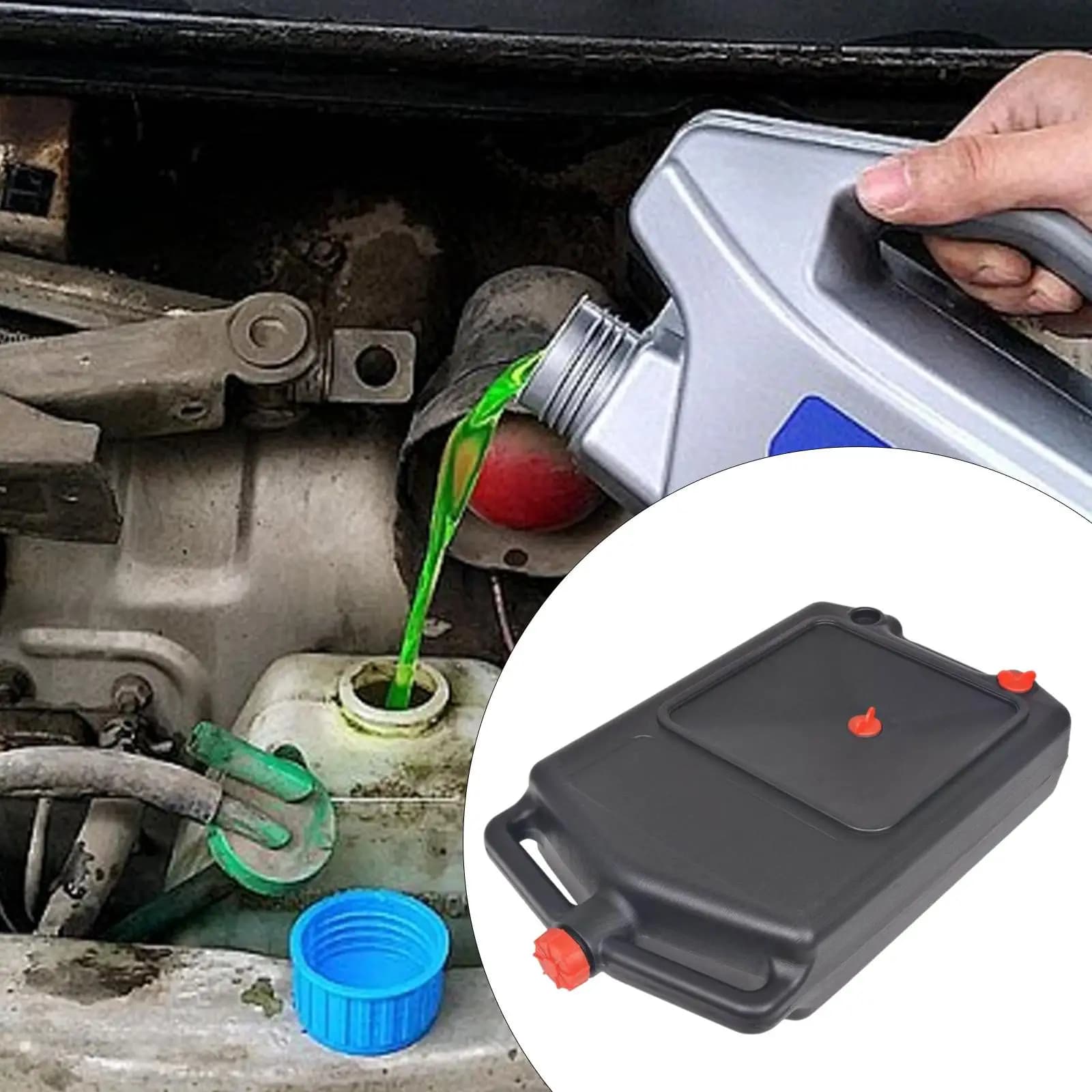 Bac de vidange d'huile, résistant et portable, 8L, universel, pour vidange d'huile moteur, pour l'entretien des véhicules, pièces de garage