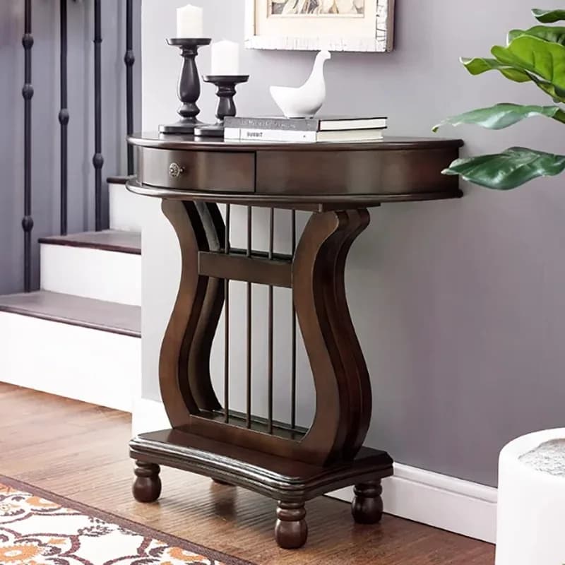 Avec tiroirs Table Console moderne de luxe avec rangement couloir Table Console en bois minimaliste à la mode Console Meuble meubles