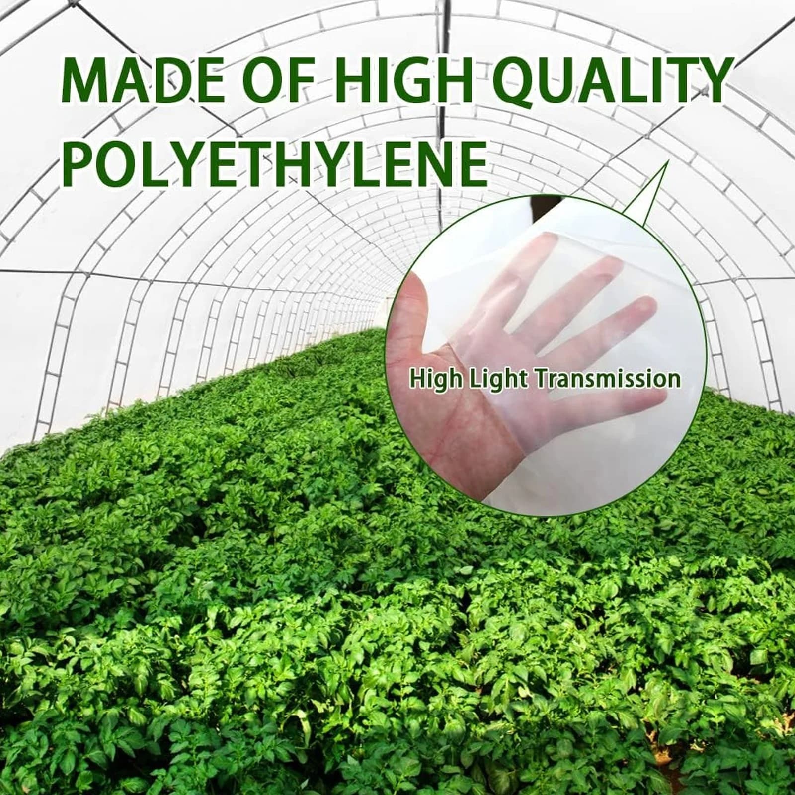 Film transparent pour serre, film épais transparent pour serre arquée, couverture en plastique pour serre agricole, protection contre le froid pour le jardinage