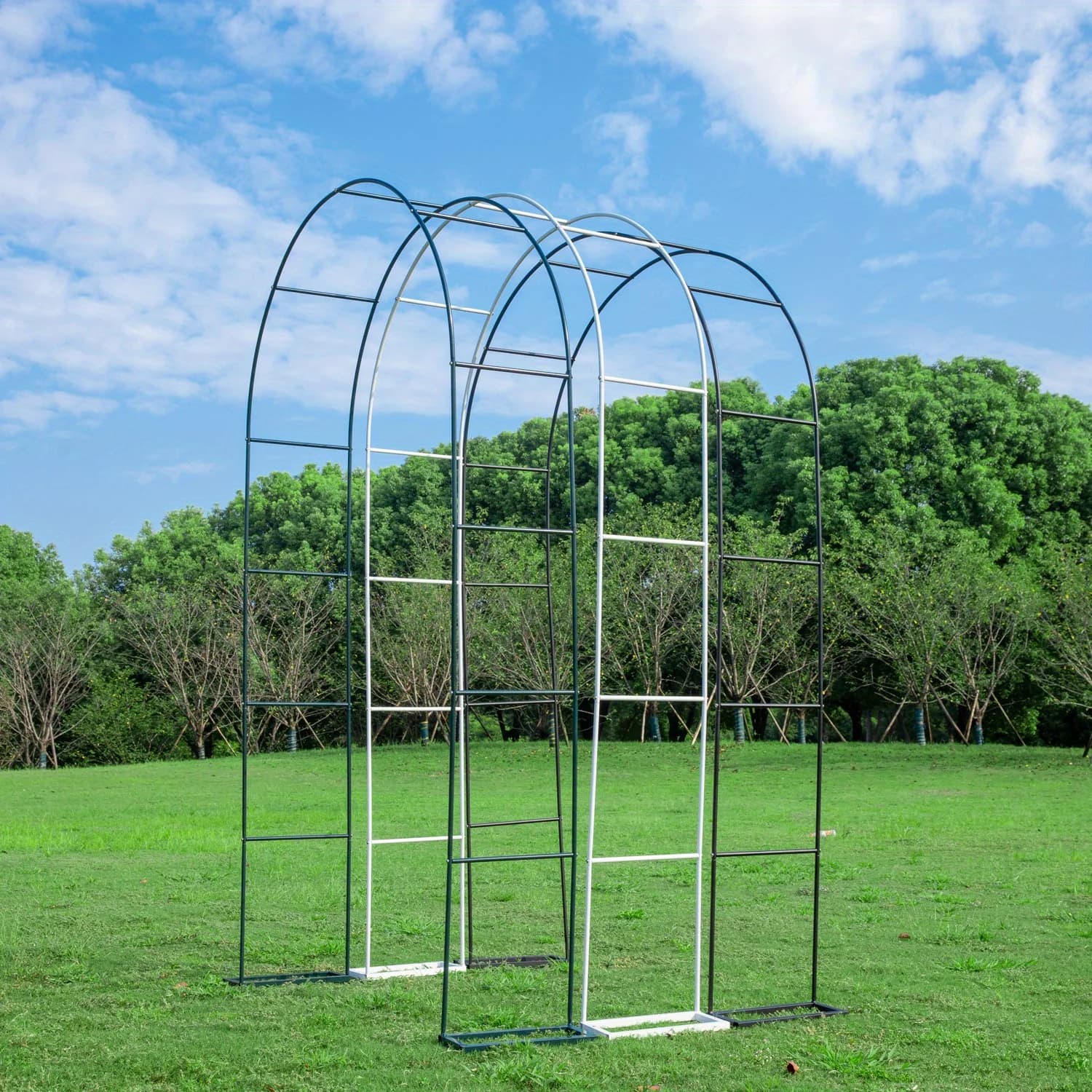 En treillis d'arc de jardin en métal à assembler élevé, 2 tailles, tonnelle de jardin pour plante grimpante de fête de mariage, extérieur et intérieur