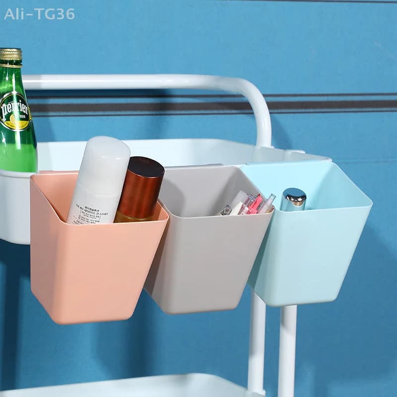Organisateurs muraux de bureau avec porte-gobelets suspendus, accessoires de chariot roulant, porte-stylos et seaux de rangement pour gagner de l'espace sur le bureau