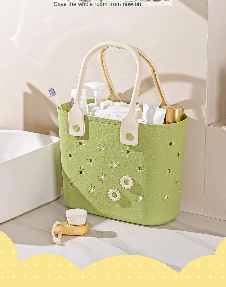 Panier de rangement pour salle de bain, panier de rangement creux à main pour la maison, panier de douche, panier de salle de bain, sac de plage