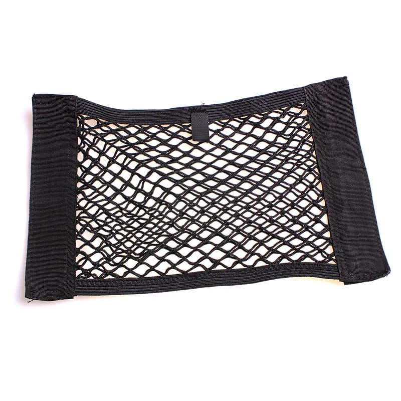 Filet de rangement pour siège arrière de voiture, filet à ficelle élastique, sac de rangement en maille universel, autocollant magique, organisateur de coffre de voiture, accessoires