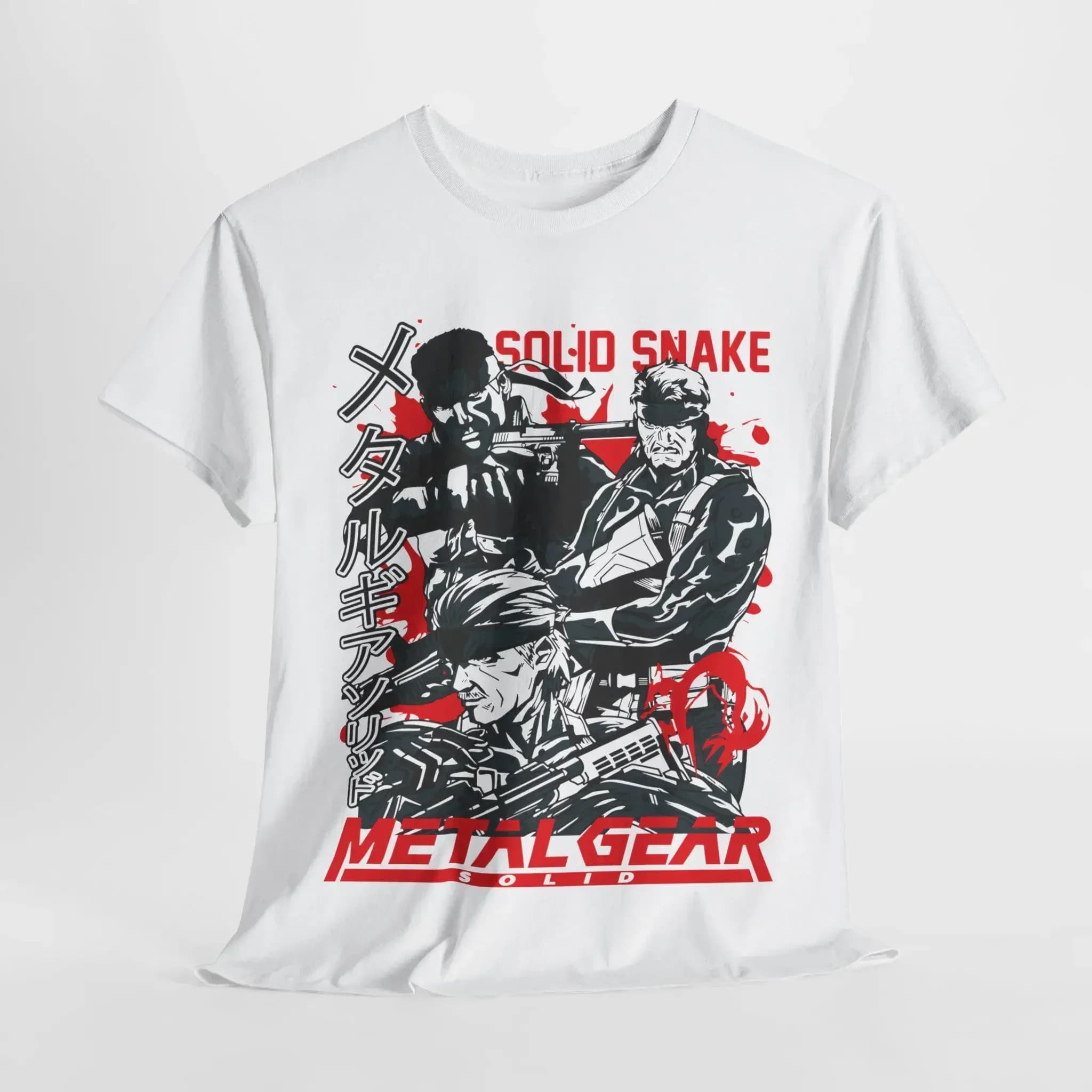 T-shirt MGS1 Snake Metal Gear Solid Vintage Tops Snake & Raiden MGS Sons of Liberty, vêtements unisexes pour hommes et femmes, vêtements en coton