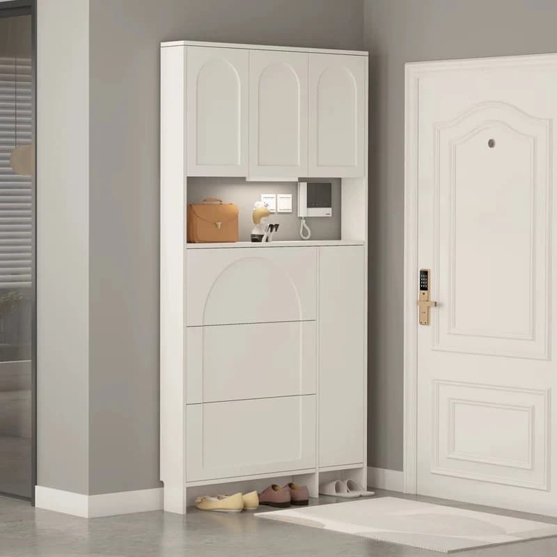 Meuble à chaussures de luxe compact avec couvercles, organisateur de chaussures économique avec séparateurs, mobilier de maison