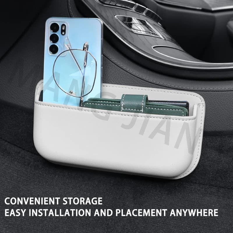 Sac de rangement de poche latéral de voiture, sac de rangement en cuir PU, sac de rangement de porte, boîte porte-monnaie de téléphone, accessoires d'intérieur