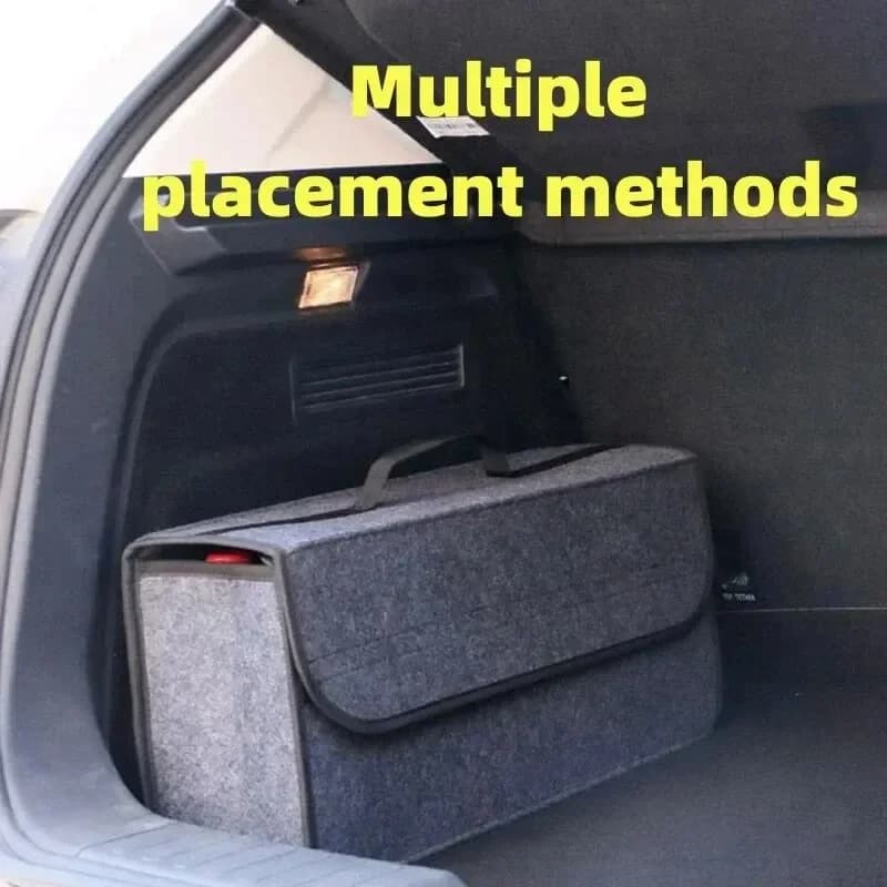 Boîte de rangement accessoires grand compartiment antidérapant coffre organisateur de rangement outil sac de rangement de voiture organisateur de coffre de voiture feutre doux