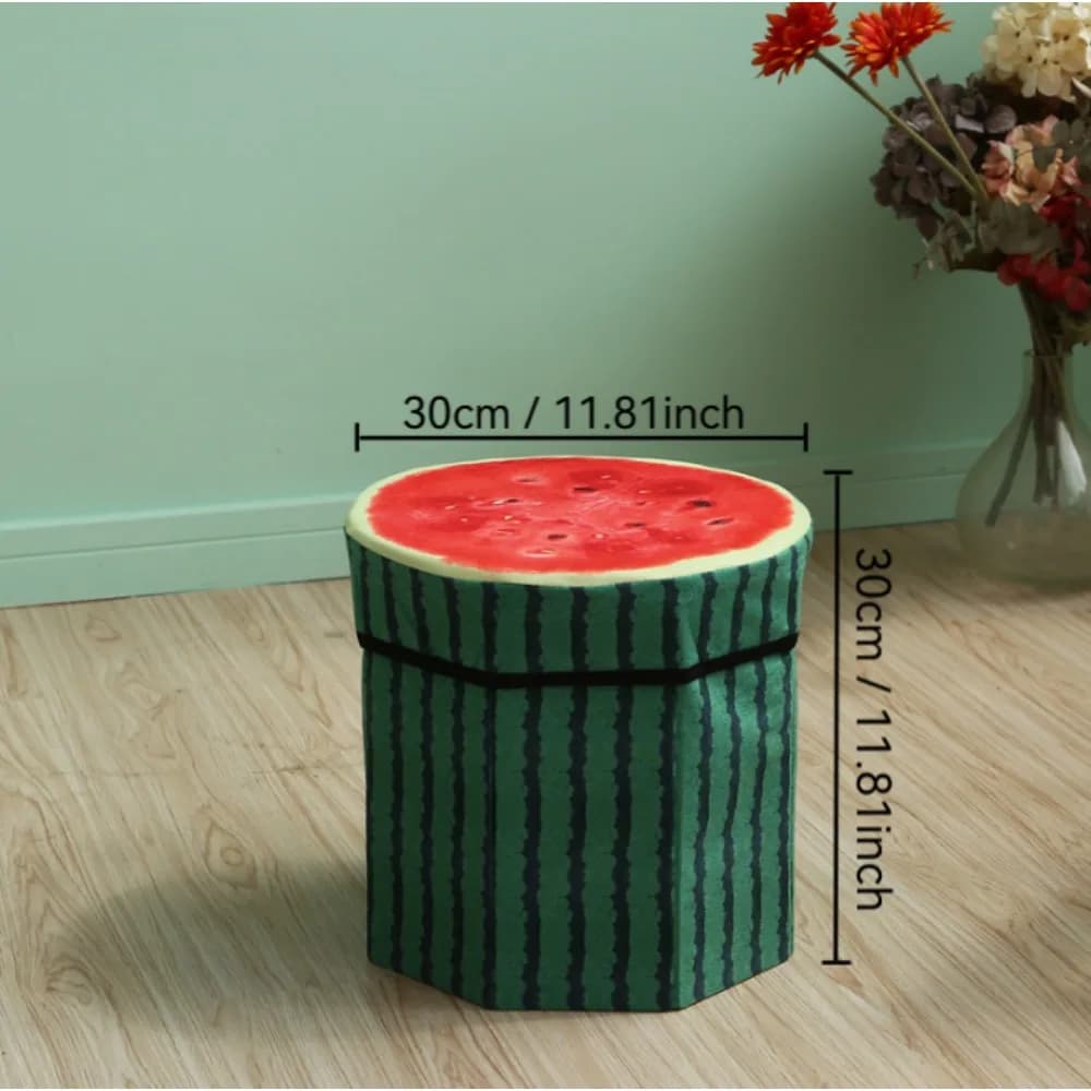 Tabouret de rangement de fruits, jolie boîte de rangement de tabouret pliant, siège de rangement pliable, tabouret de rangement créatif pour souche
