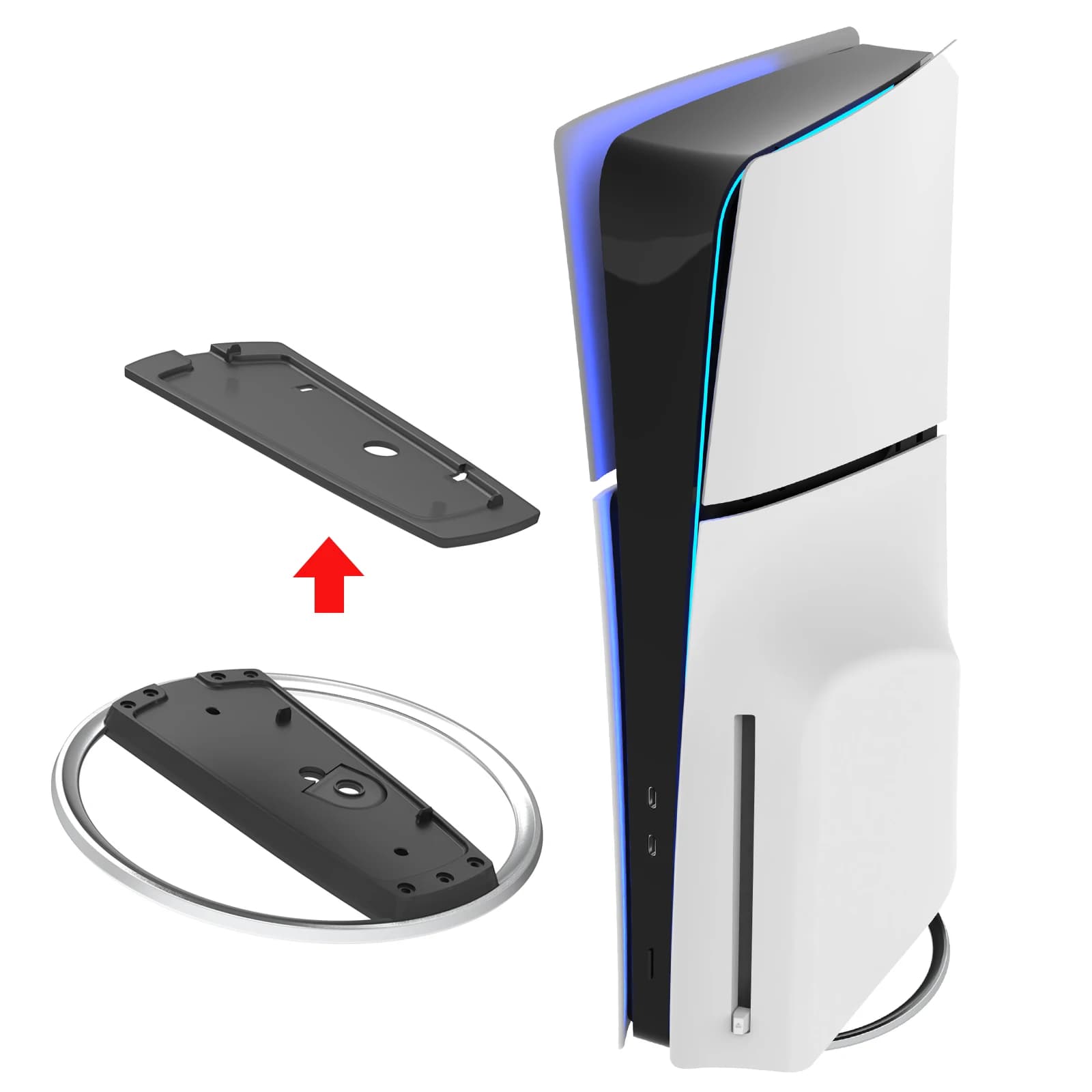 Support vertical en métal pour console PS5 Slim, support de remplacement avec vis pour Playstation 5 version numérique et version disque