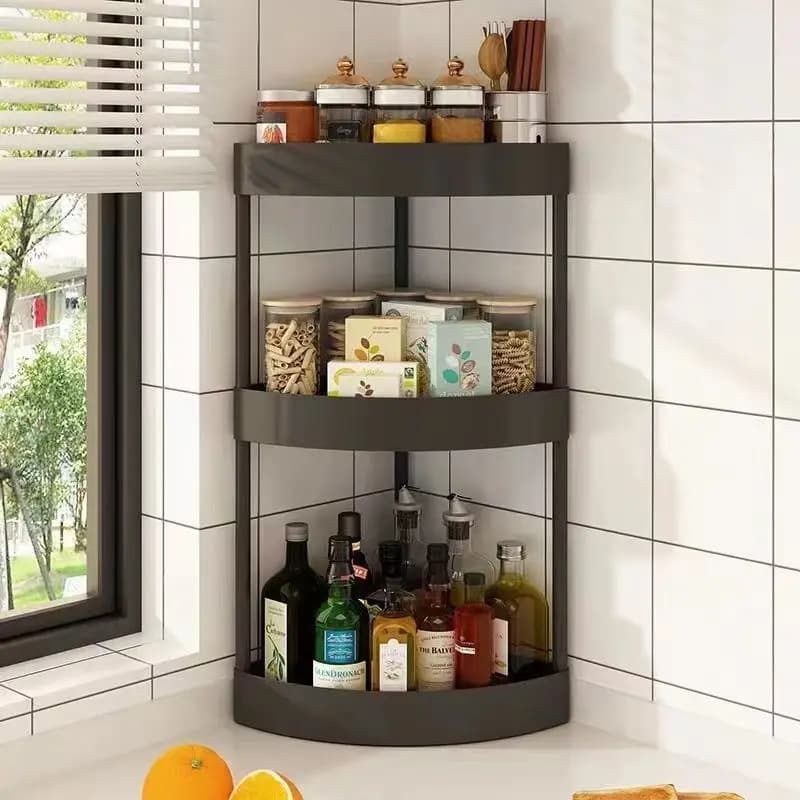 Étagère de rangement simple pour cuisine, support d'angle pour comptoir, rangement multifonctionnel pour assaisonnements, huile, sel, sauce, vinaigre, et pour évier de salle de bain