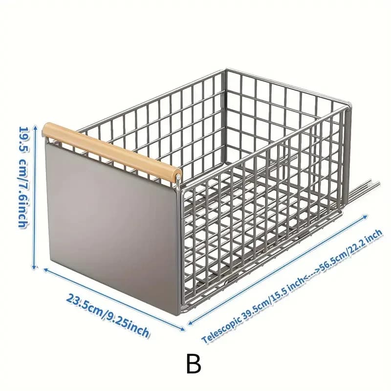 Panier de rangement extractible en métal, organisateur d'armoire coulissant, rangement d'épices et de couverts, organisateur d'armoire de cuisine polyvalent