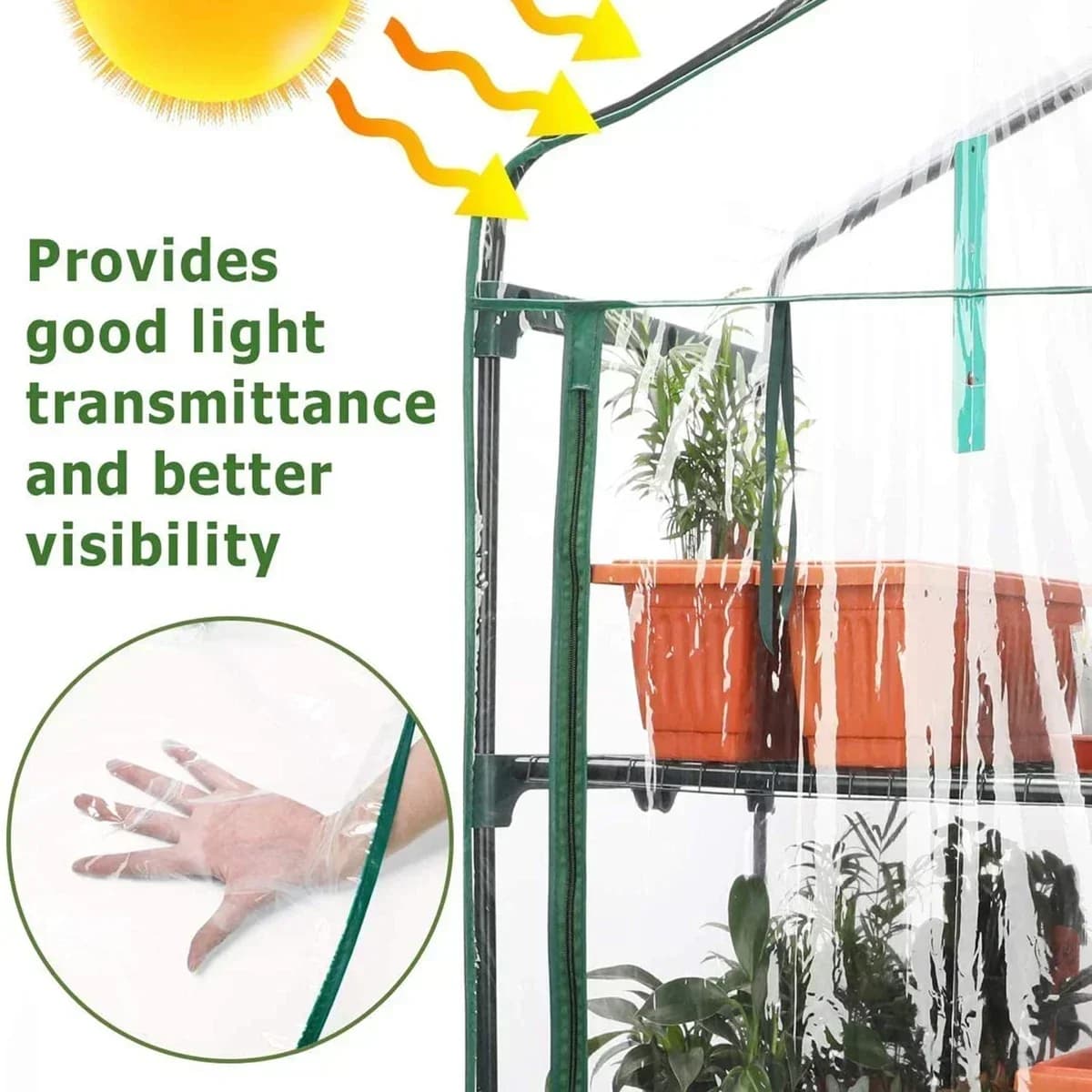 Mini-serre de jardin en PVC à cinq niveaux, abri de culture extérieur avec couverture en PVC, serre de jardin en plastique à cinq étages