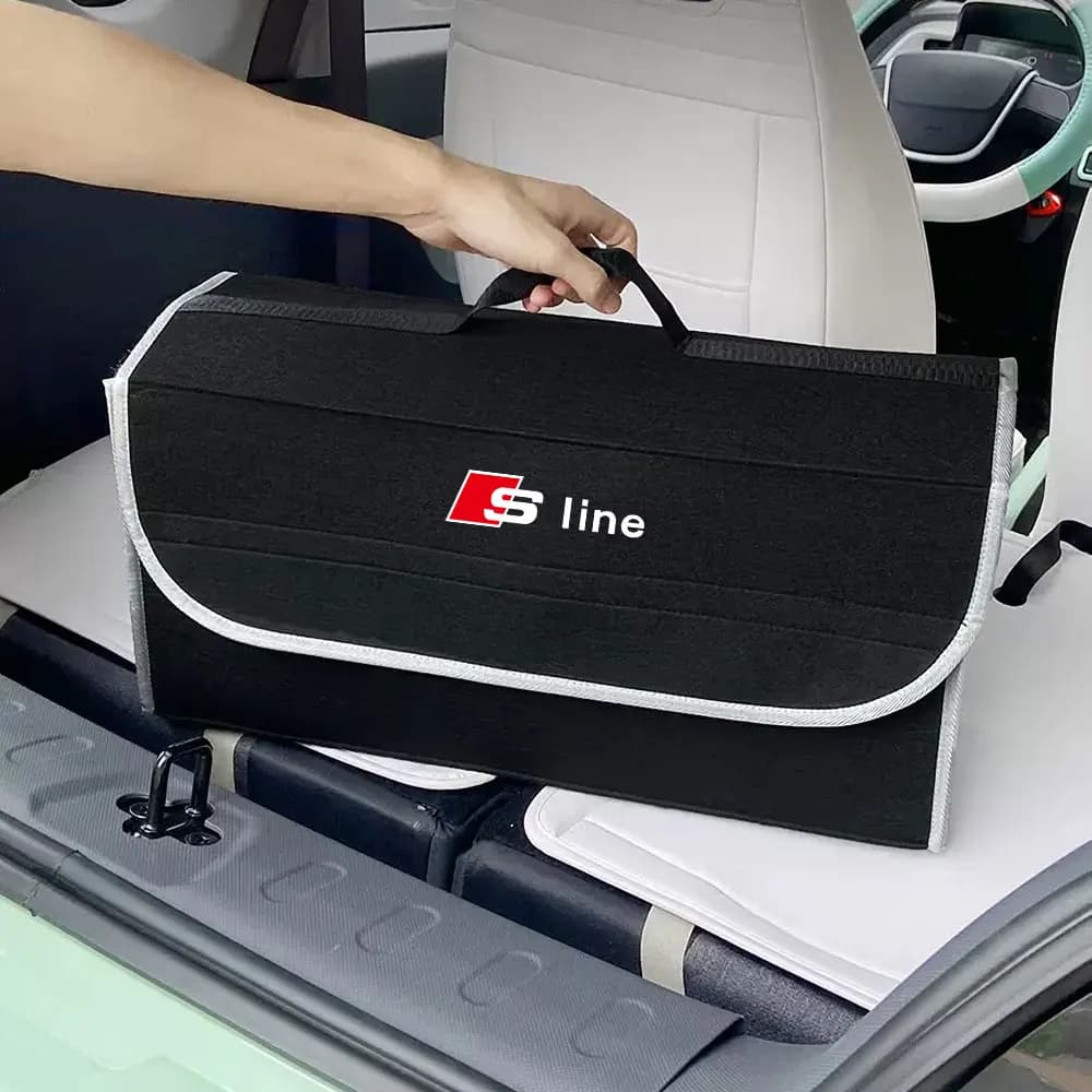 Boîte de rangement portable pour coffre de voiture, sac de rangement pliable en feutre pour Audi A1 A2 A3 A4 A5 A6 A7 A8 Q5 Q7 C8 B8 C6 Quyttro Sline