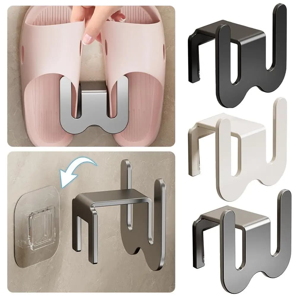 Support mural de rangement pour chaussures, gain de place, pour salle de bain, sans perçage, étanche, pour sandales, crochet de séchage pour chaussures