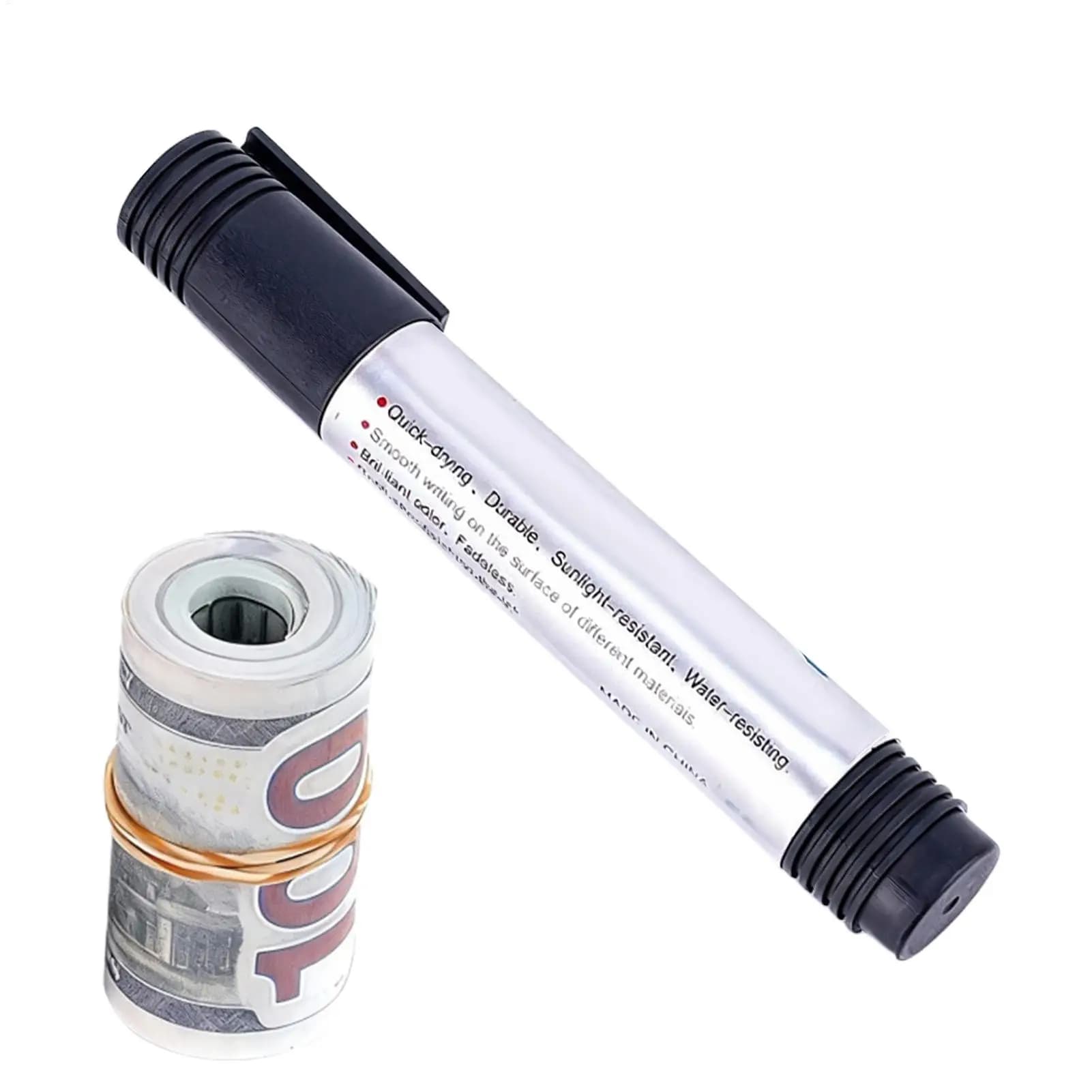 Stylo marqueur secret 2-en-1 avec compartiment caché pour objets de valeur, argent, clés – Sécurité pour voyage, maison, dortoir