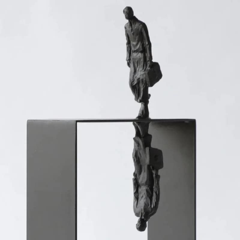 Décoration en métal, minimalisme, sculpture abstraite réfléchissante, décoration de bureau et de maison, sculpture, modèle miniature