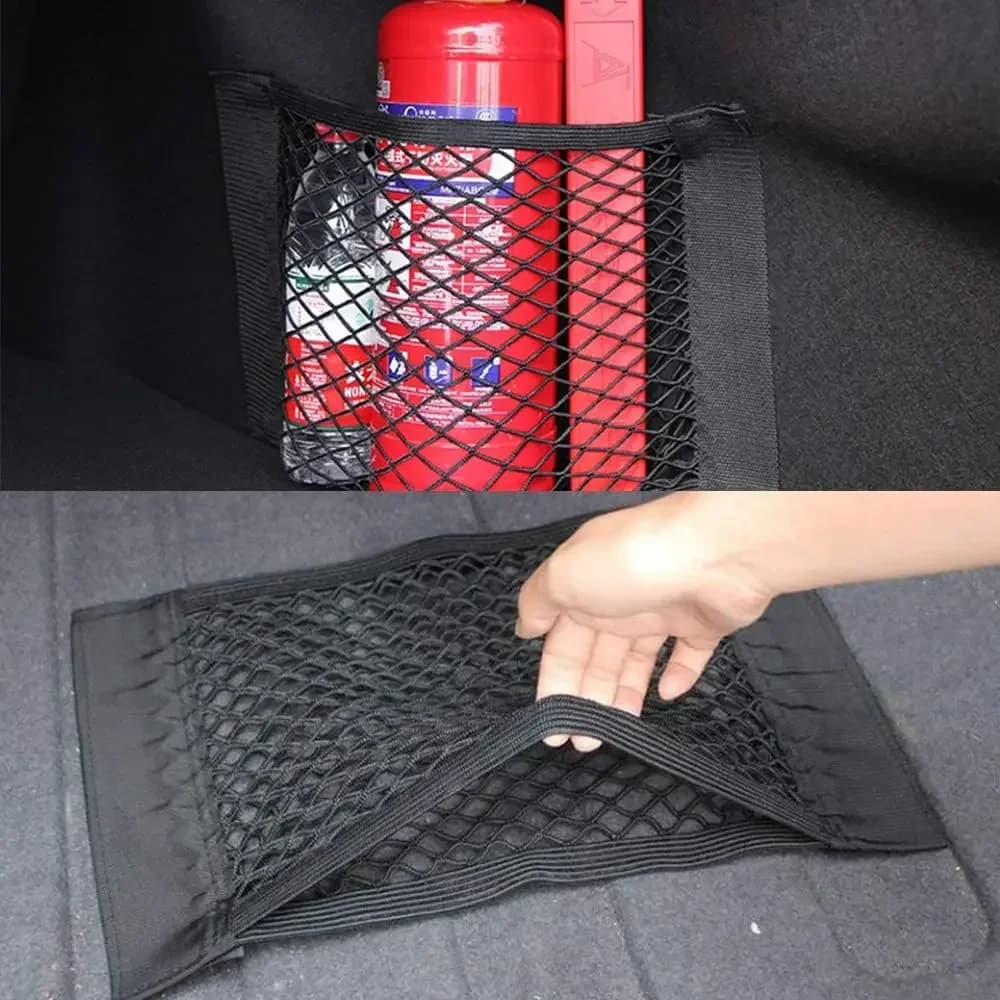 Filet de Rangement Extensible pour Voiture, Autocollant artificiel astique Magique, Universel, Sac de Siège Arrière