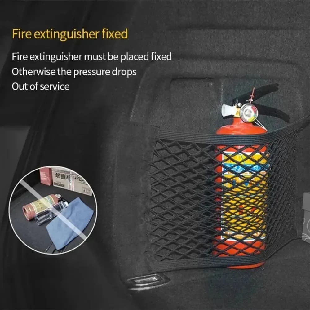 Filet de rangement pour voiture, filet de poche en maille extensible, autocollant élastique magique, sac de siège de coffre en maille arrière universelle, Cage de poche, organisateur automobile