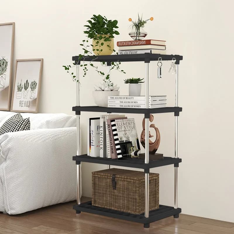 Étagère de rangement pour salon, meuble de rangement multi-niveaux sur pied pour cuisine, bibliothèque pour chambre, armoire de rangement pour salle de bain, étagère simple