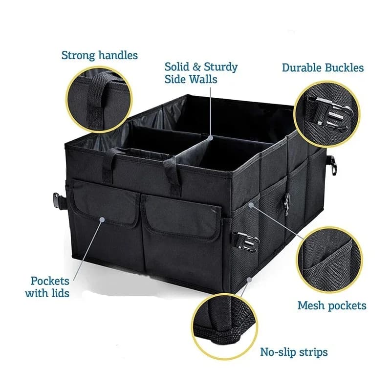 Boîte de rangement de voiture de grande capacité, organisateur de coffre de voiture, écologique, Super Durable, pliable, outil de stockage de fret, boîte de coffre de camion automobile