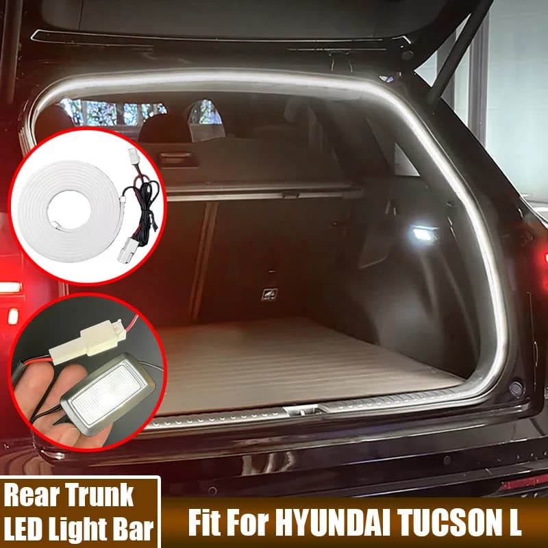 Bande de barre lumineuse blanche LED pour coffre arrière de voiture, bande d'ambiance adaptée à HYUNDAI Tucson L, bande de lampe décorative intérieure d'automobile