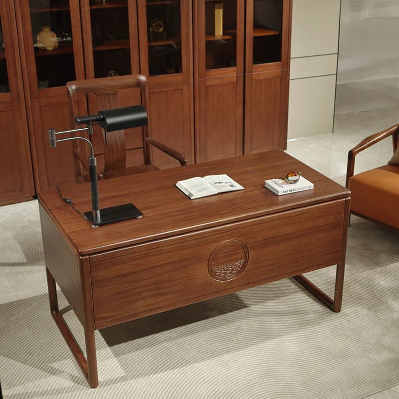 Table de bureau informatique avec tiroirs, organisateurs de rangement, table de bureau moderne en bois, gain de place, mobilier de direction