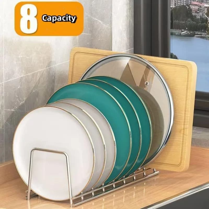 Égouttoir à vaisselle de cuisine en acier inoxydable pour plan de travail, support de rangement pour bols et assiettes, gain de place