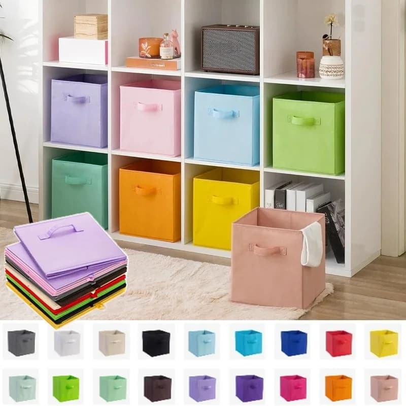 Cubes de rangement pliables en tissu, bacs pliables avec poignées, organisateur coloré pour vêtements, jouets, livres, étagères, placard, pépinière