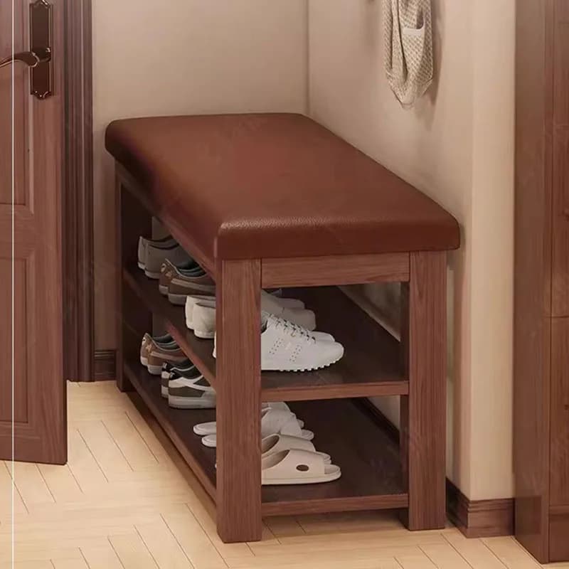 Organisateur de banc, meuble de rangement pour chaussures, étagère à chaussures mobile de luxe en bois pour salon, mobilier d'hôtel