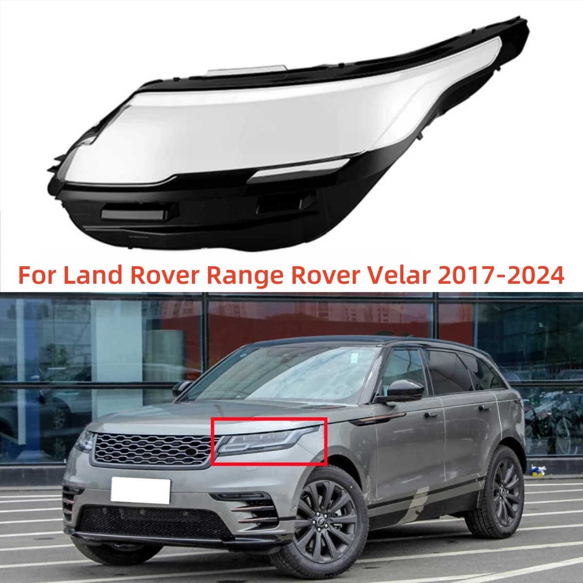 Coque de Lumière de Sauna Avant en Verre, Accessoires de Voiture pour Land Rover Range Rover Velar 2017 2018 2019 2020 2021 2022