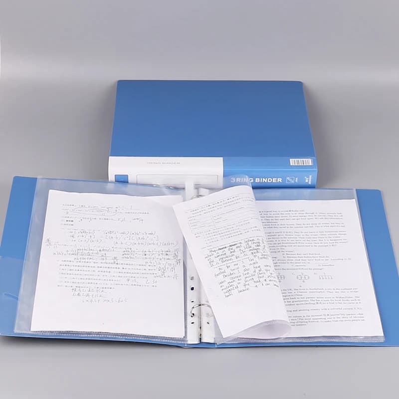 Dossier de rangement de matériaux de bureau, organisateur de fichiers de livre de données Transparent à feuilles mobiles