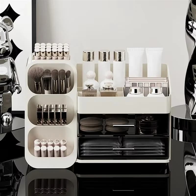 Boîte de rangement de maquillage de Style tiroir, organisateur de dortoir, cosmétiques en plastique, coiffeuse de soins de la peau, conteneur de articles divers de bureau