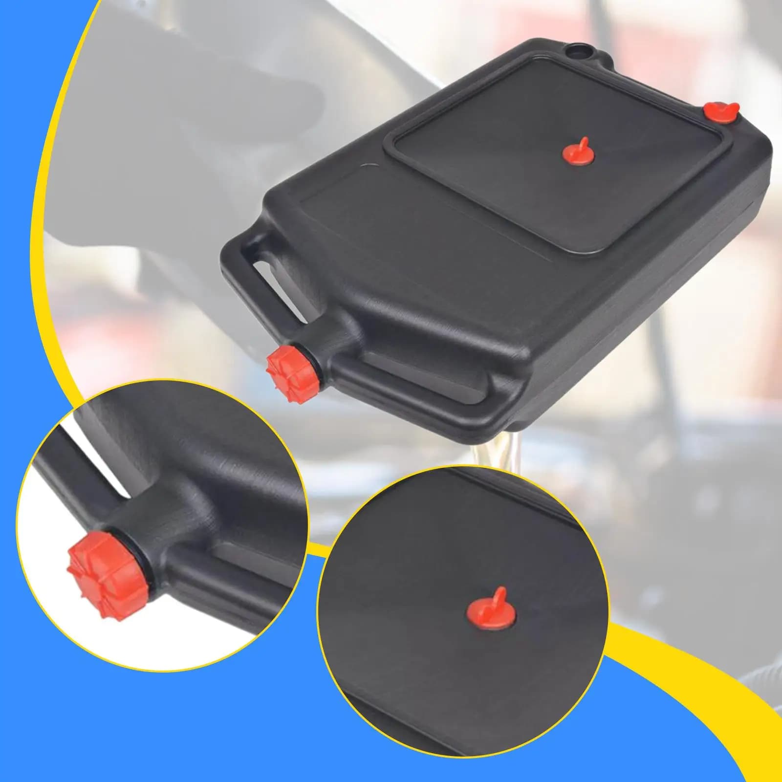 Bac de vidange d'huile, résistant et portable, 8L, universel, pour vidange d'huile moteur, pour l'entretien des véhicules, pièces de garage