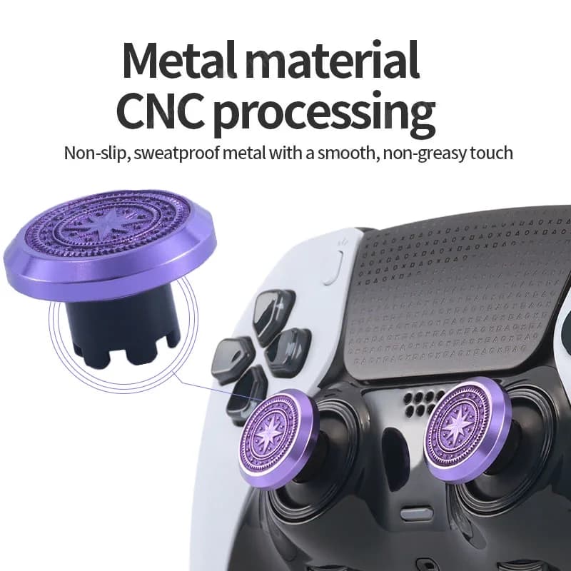 Capuchon de joystick métallique 2167FC pour manette PS5 Edge Elite, antidérapant et à motifs variés