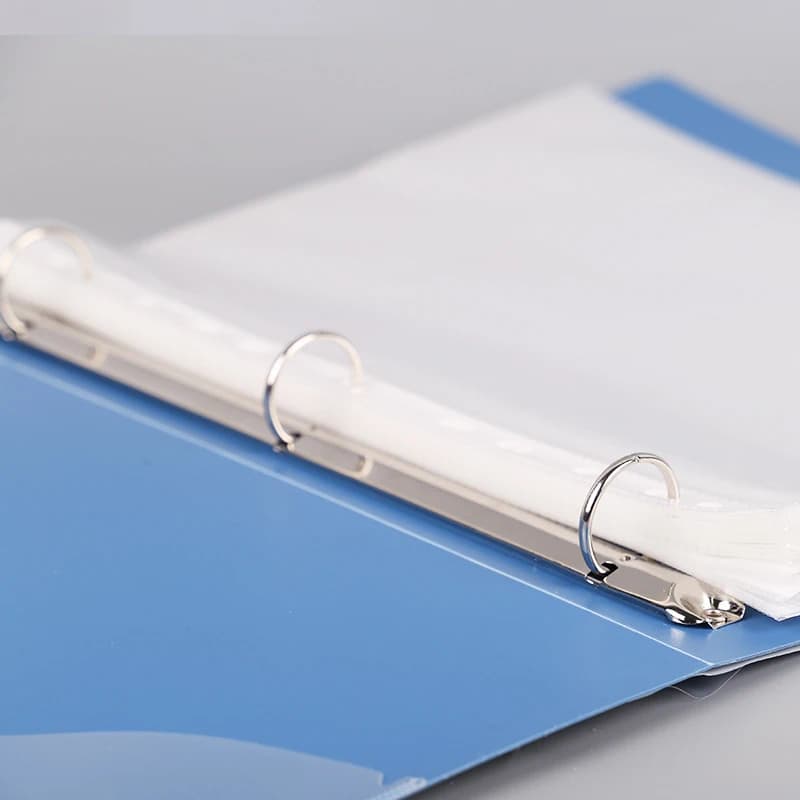 Dossier de rangement de matériaux de bureau, organisateur de fichiers de livre de données Transparent à feuilles mobiles