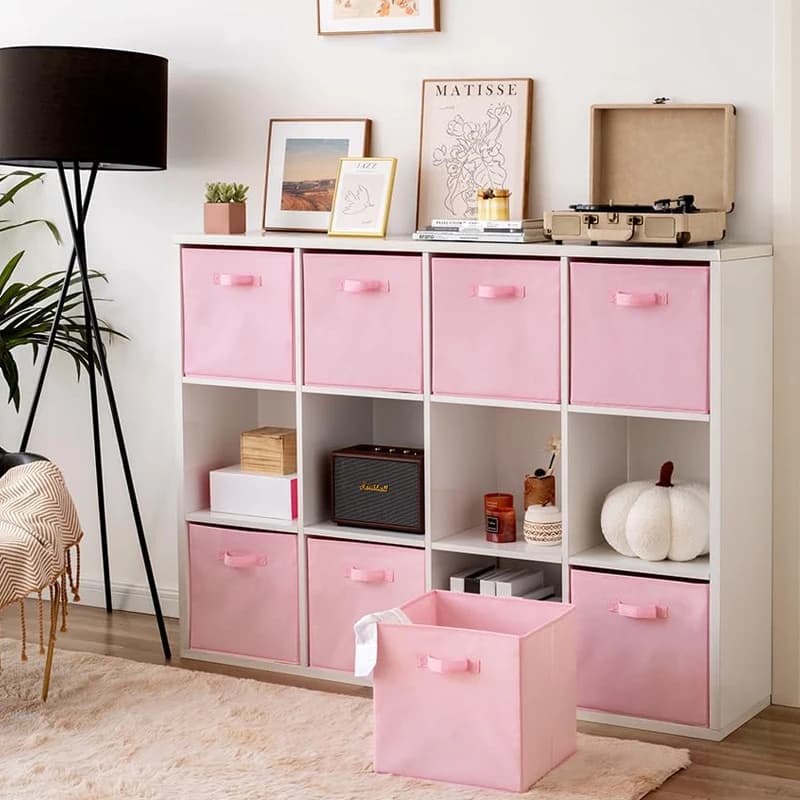 Boîte de rangement pliable en tissu non tissé, boîte de rangement pour la maison, le placard et les jouets, boîte de rangement pour vêtements et livres
