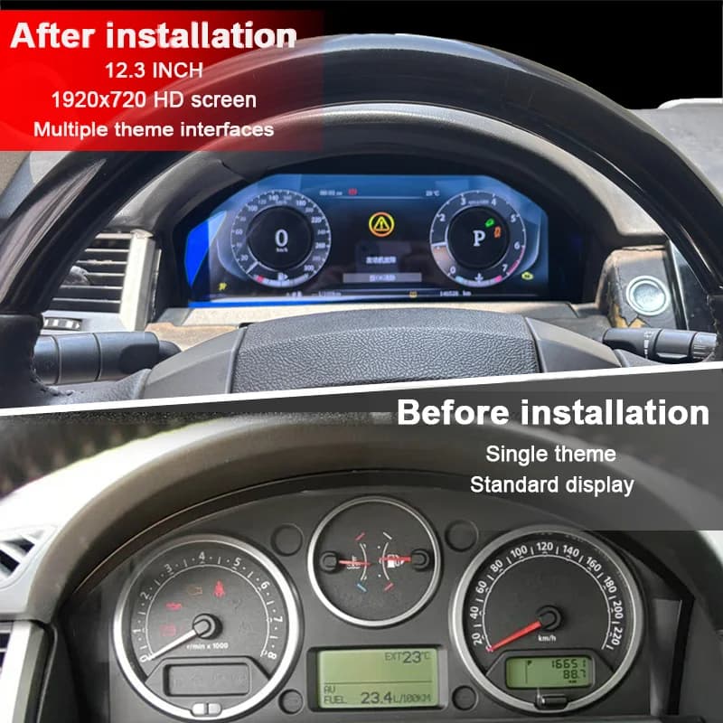 Tableau de bord numérique pour Land Rover Discovery 3 2004-2009/Range Rover Sport 2005-2009, compteur de vitesse, tableau de bord, CarPlay 12.3 pouces