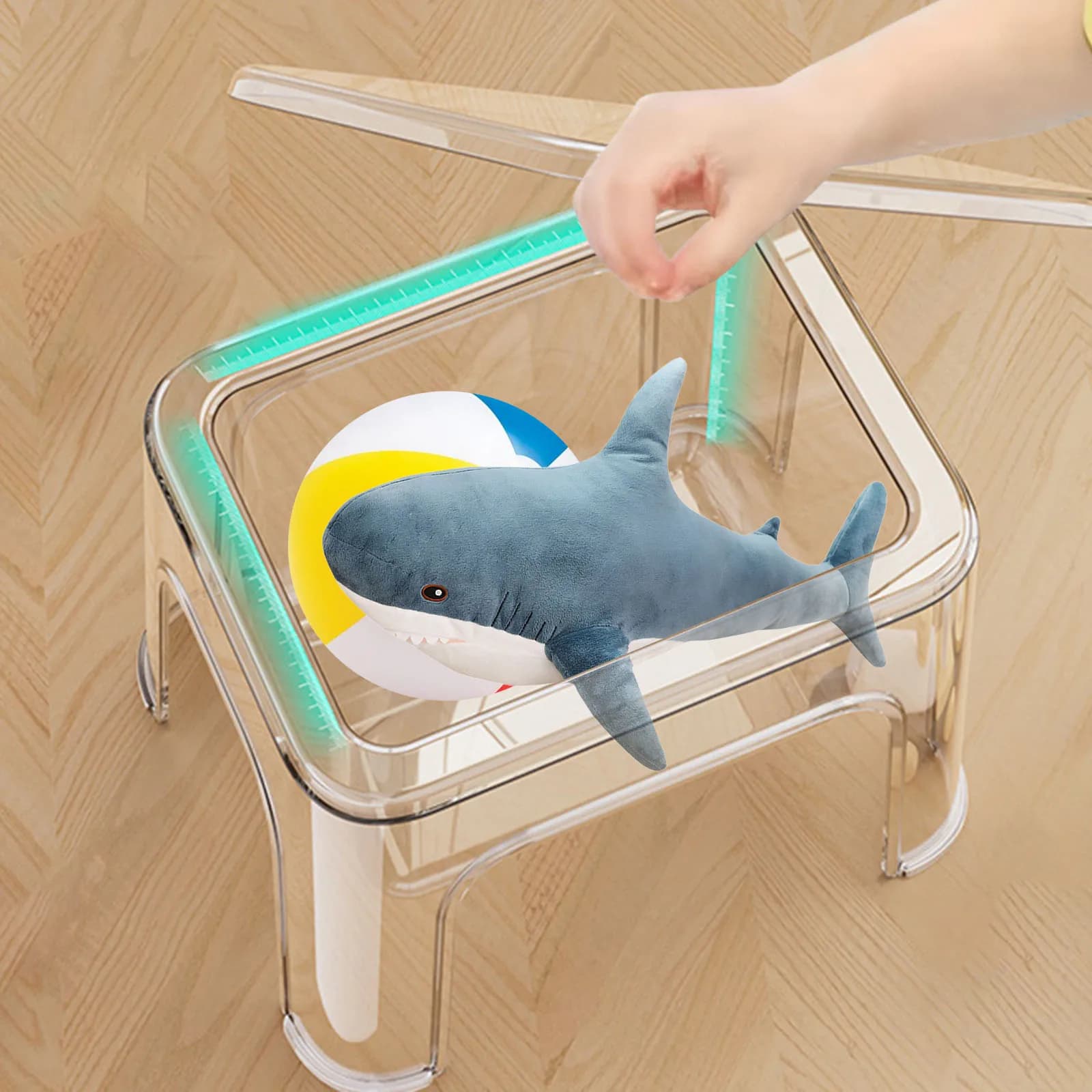 Escabeau de rangement pouf Stable repose-pieds tabouret Transparent repose-pieds tabouret à langer pour le linge domestique salon
