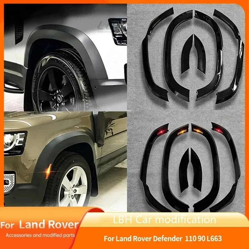 Dernier design durable Defender L663 20-25 90/110, extensions d'ailes élargies avec LED, élargisseurs de passage de roue modifiés spéciaux