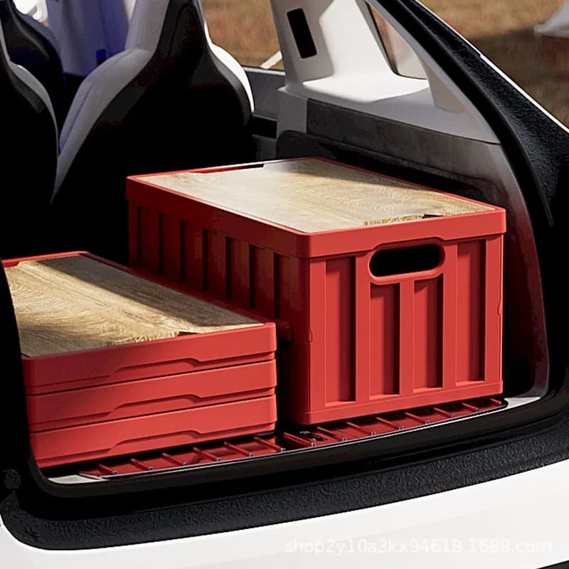 Boîte de rangement extérieure, pliable, pour articles divers, organisateur de voiture, boîte de rangement pour coffre, grande capacité améliorée