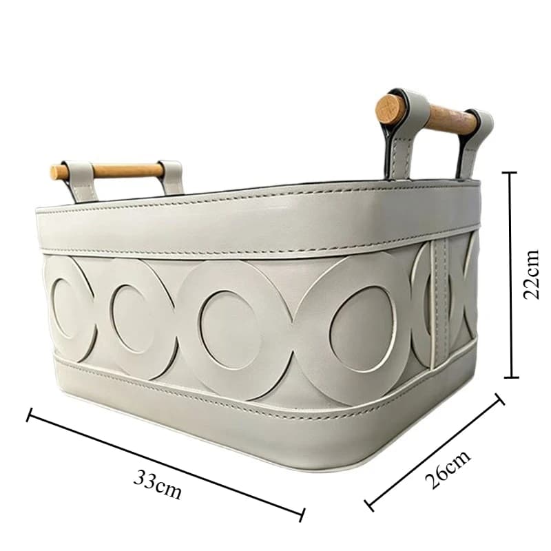 Paniers de rangement en cuir grande capacité – Organisateur pour salon, chambre, armoire – Organisation des articles ménagers