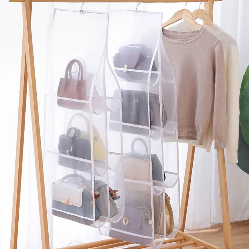 Sac de rangement transparent pour armoire, sac à main, Cisco, porte, mur, clair, divers, sac à chaussures, cintre, poudres, accessoires, articles