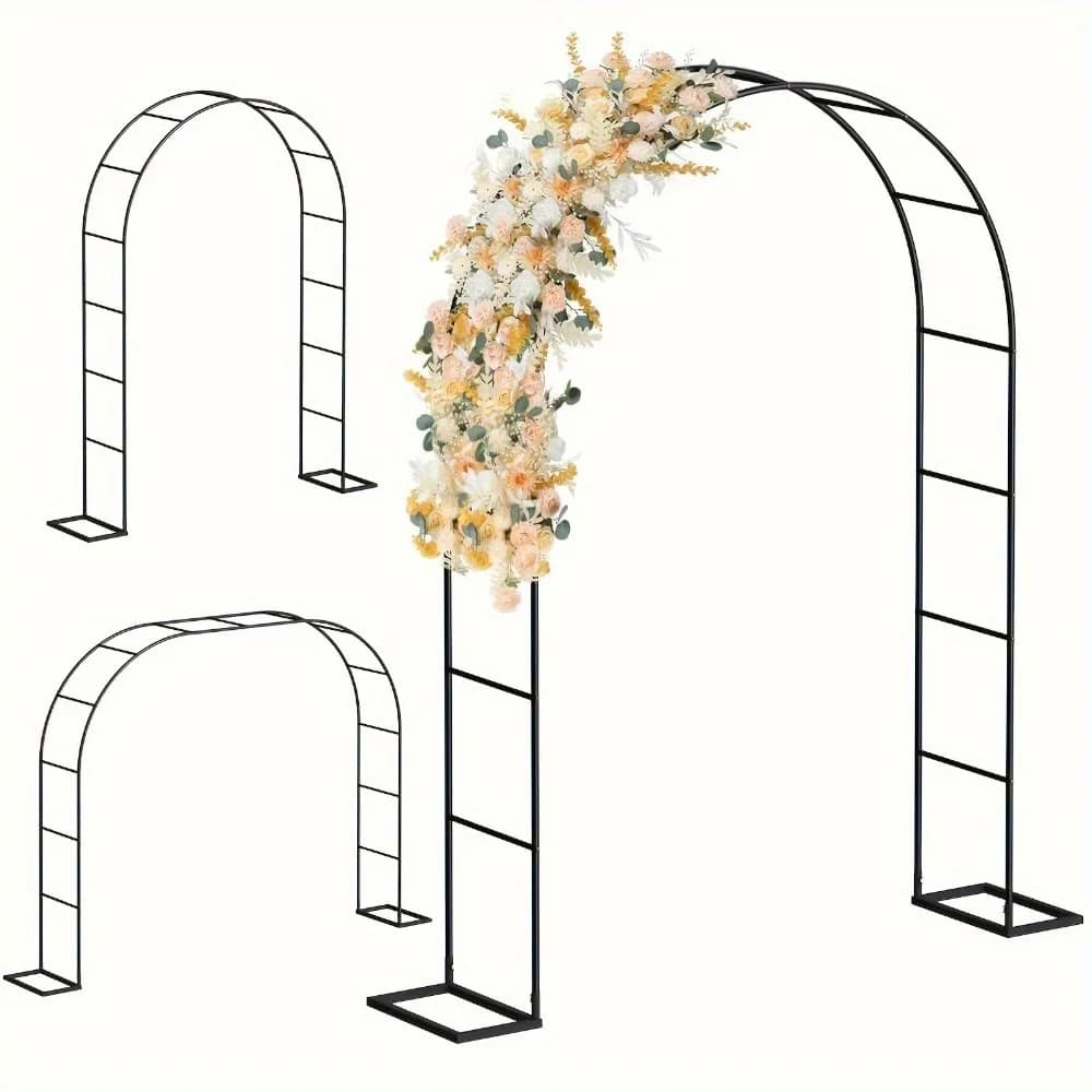 En treillis d'arc de jardin en métal à assembler élevé, 2 tailles, tonnelle de jardin pour plante grimpante de fête de mariage, extérieur et intérieur