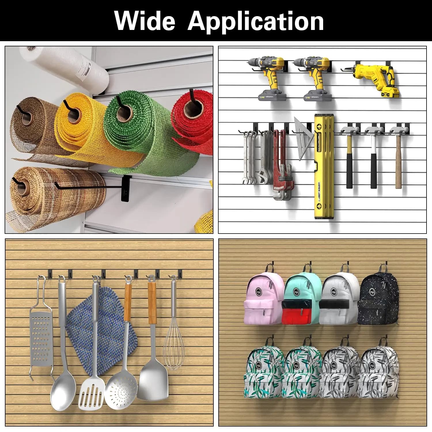 Crochets muraux pour abri de voiture, 18 pièces, avec Points de soudage supplémentaires, gain de place pour suspendre des fournitures de rangement de jardin de Garage/outils de cour
