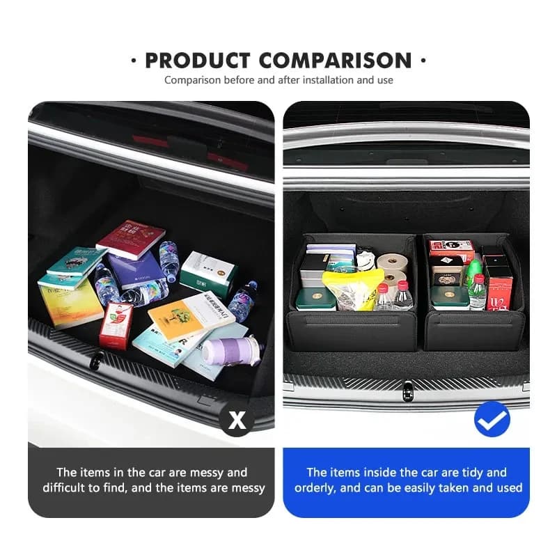Sac de rangement pour coffre de voiture Audi, boîte de camping en cuir pliable pour Audi Sline A2 A3 A4 A5 A6 A7 A8 B9 B6 C6 Q2 Q3 Q4 Q5 Q6 Q7 Q8 TT